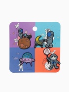 Набор значков (4 шт.) «Космос», цветные в чёрном металле - Фото 3