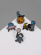 Набор значков (4 шт.) «Космос», цветные в чёрном металле - Фото 7