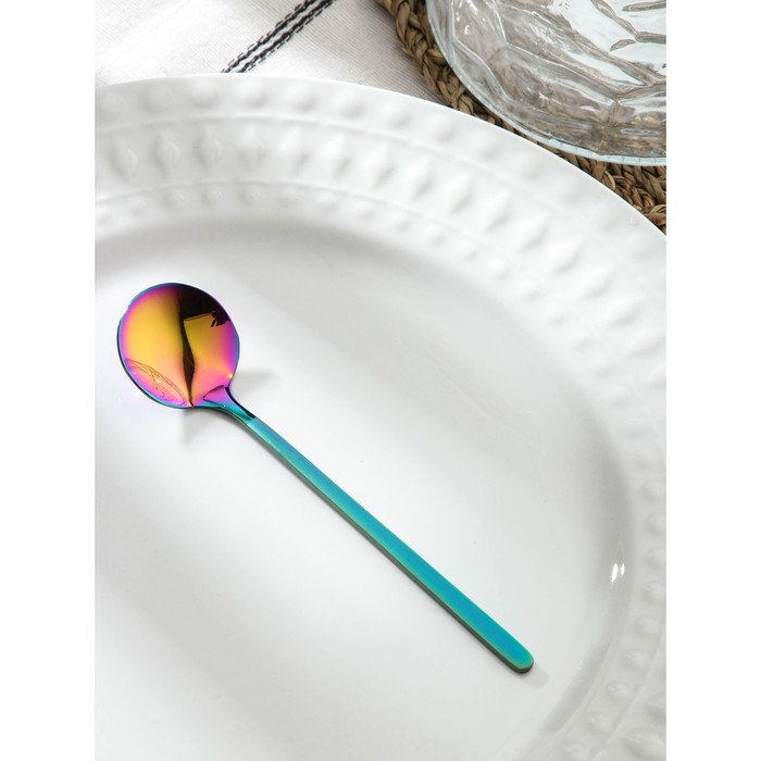 Ложка чайная из нержавеющей стали Magistro Desire, длина 13 см, цвет неоновый - Фото 1