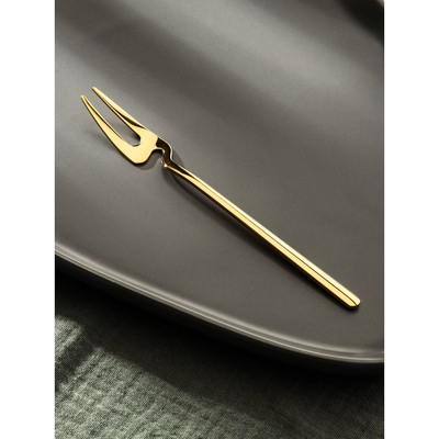 Вилка десертная из нержавеющей стали Magistro Wave, длина 14.7 см, цвет золотой