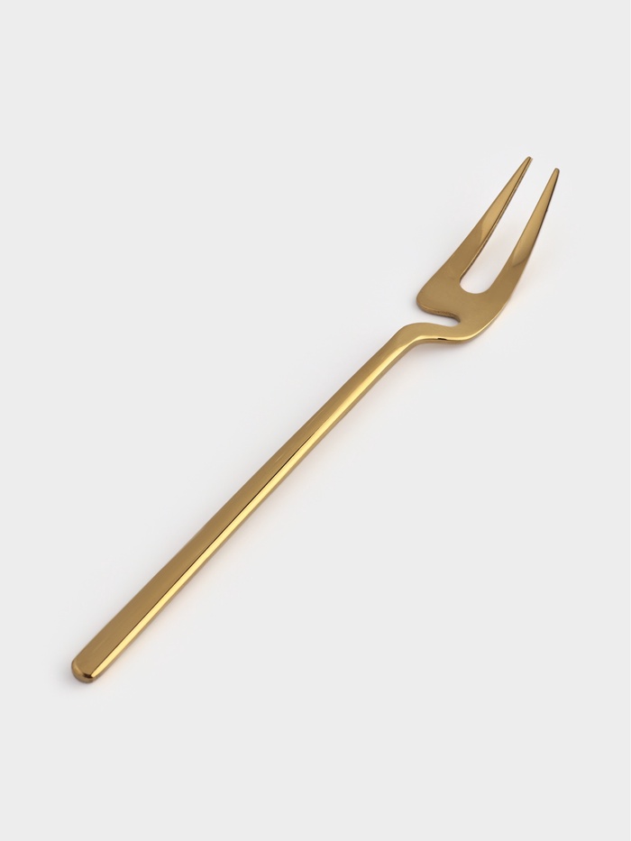 Вилка десертная из нержавеющей стали Magistro Wave, длина 14.7 см, цвет золотой - Фото 1