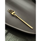 Вилка десертная из нержавеющей стали Magistro Wave, длина 14.7 см, цвет золотой - Фото 2