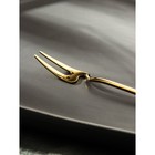 Вилка десертная из нержавеющей стали Magistro Wave, длина 14.7 см, цвет золотой - Фото 3