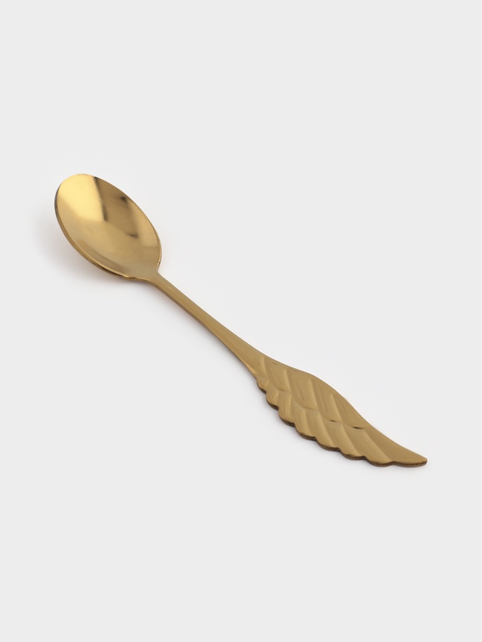 Ложка чайная Magistro Wings, длина 14 см, нержавеющая сталь, золотистая - Фото 1