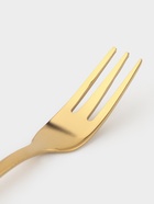 Вилка десертная Magistro Wings, длина 14 см, нержавеющая сталь, золотистая - Фото 3