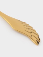 Вилка десертная Magistro Wings, длина 14 см, нержавеющая сталь, золотистая - Фото 4