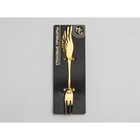 Вилка десертная Magistro Wings, длина 14 см, нержавеющая сталь, золотистая - Фото 7