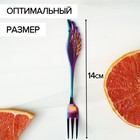 Вилка десертная из нержавеющей стали Magistro Wings, длина 14 см, цвет неоновый - Фото 3