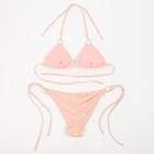 Купальник женский раздельный MINAKU с пайетками цвет розовый, размер 46 - фото 25373479