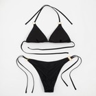 Купальник женский раздельный MINAKU с пайетками цвет чёрный, размер 48 - Фото 11