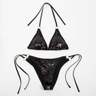 Купальник женский раздельный MINAKU с пайетками цвет чёрный, размер 48 - Фото 9