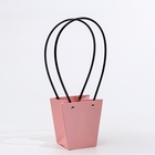 Сумка для цветов розовая влагостойкая, 12×12 - 8×8 - 12.5 см - Фото 2