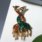 Брошь «Жирафы» любовь, цвет коричнево-зелёный в золоте - Фото 1