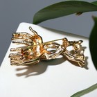 Брошь «Жирафы» любовь, цвет коричнево-зелёный в золоте - Фото 2