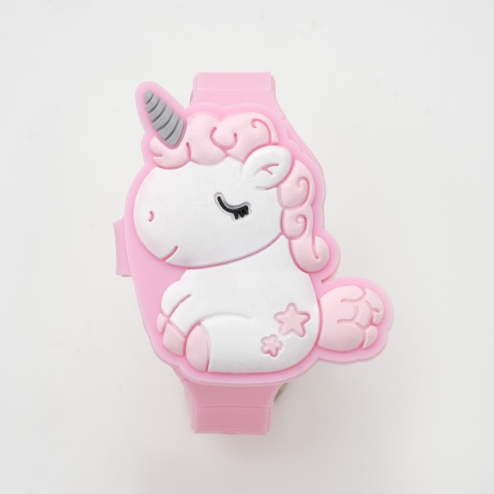 Часы наручные электронные «Единорог», детские, розовые, от батареек LR41 (AG3) - Фото 1