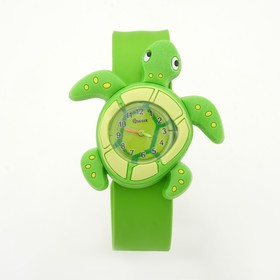 Часы наручные кварцевые детские "Черепашка", зелёные