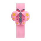 Часы наручные детские «Бабочка», ремешок силикон, розовые, от батареек LR41 (AG3) - Фото 1
