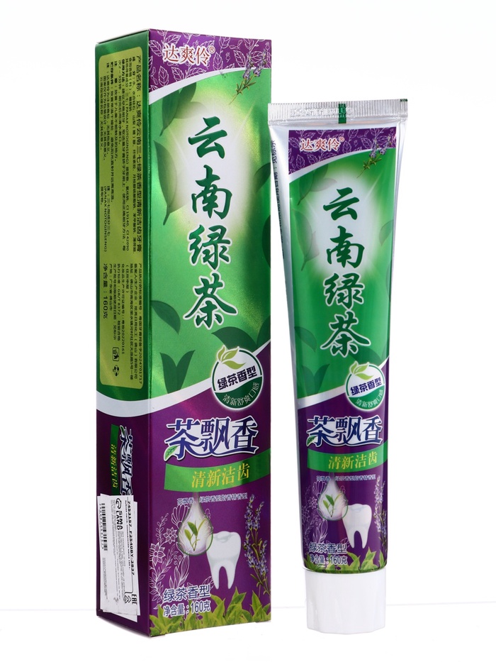 Зубная паста китайская традиционная, отбеливающая, с зеленым чаем, 160 г - Фото 1