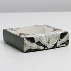 Коробка для макарун с низкими бортами, кондитерская упаковка «Магнолия», 11х 11х 3 см - Фото 2
