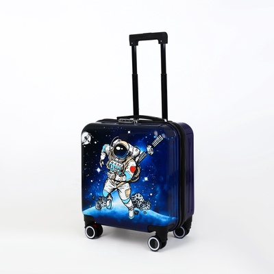 Чемодан детский на колёсах 41 л (S), на молнии, с кодовым замком, 4 колеса, синий