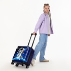 Чемодан детский на колёсах 41 л (S), на молнии, с кодовым замком, 4 колеса, синий - Фото 10