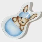 Блюдо стеклянное сервировочное Доляна «Пасхальный кролик», 21×13,5×1,8 см - Фото 3