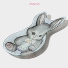 Блюдо стеклянное сервировочное Доляна «Пасхальный кролик», 21×13,5×1,8 см - Фото 2