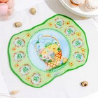 Подставка для яиц 8 ячеек Доляна «Пасхальные цыплята», 35×24.5 см, стекло, зелёная - Фото 3