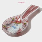 Подставка под ложку Доляна «Цветочный зайка», 27×12.5×2 см, стеклоㅤ - Фото 2