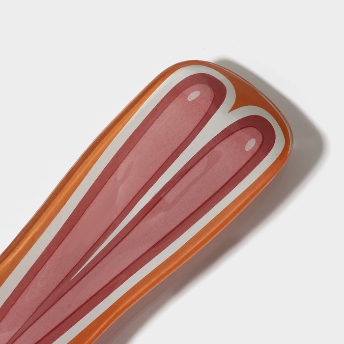 Подставка стеклянная под ложку Доляна «Зайка и морковка», цвет оранжевый - фото 1889743666