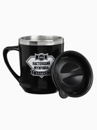 Термокружка, 350 мл, «Настоящий мужчина», сохраняет тепло 3 ч, чёрная - Фото 3