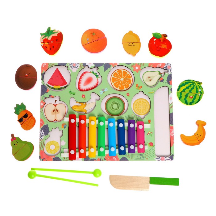 Детский развивающий набор «Музыкальные фрукты» 29,5 × 22 × 3 см - фото 1885319120