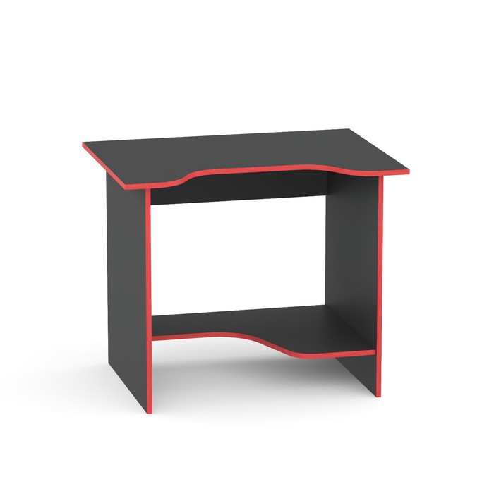 Компьютерный стол «КСТ-03», 900 × 670 × 740 мм, цвет чёрный / красная кромка - фото 1907387193