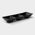 Менажница 3 секции «Чёрный Восток», 26.4×8.6×3.3 см, пластик, чёрная - Фото 2