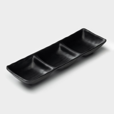 Менажница 3 секции «Чёрный Восток», 26.4×8.6×3.3 см, пластик, чёрная