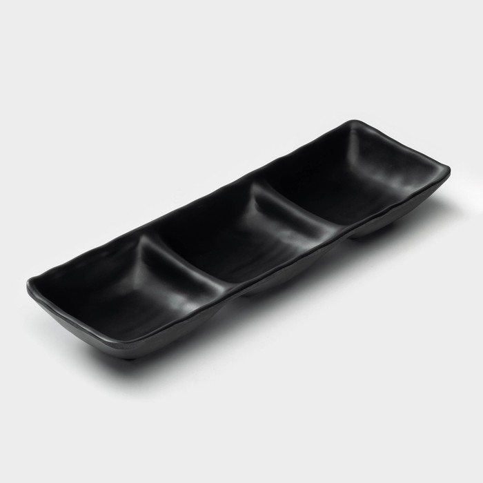 Менажница 3 секции «Чёрный Восток», 26.4×8.6×3.3 см, пластик, чёрная - Фото 1