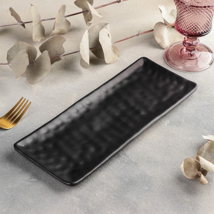 Блюдо сервировочное «Чёрный Восток», 28.5×11×1.5 см, пластик, чёрное - Фото 1