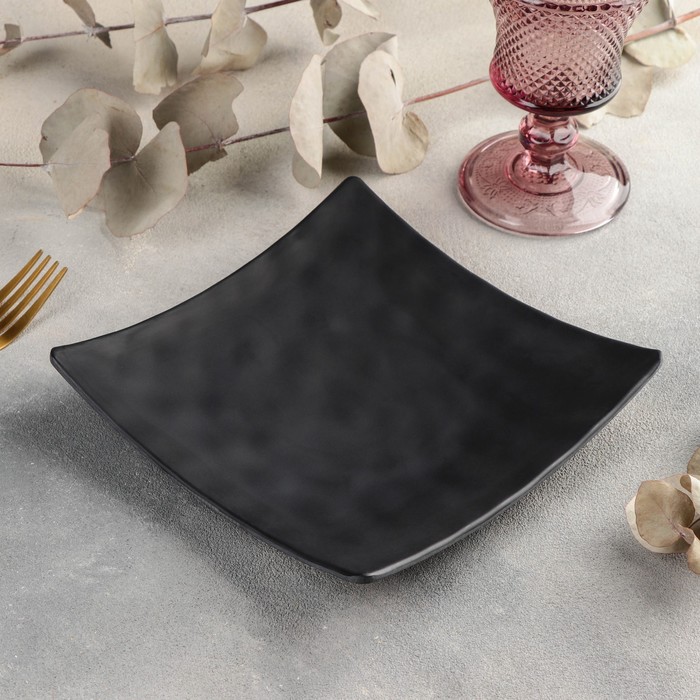 Блюдо сервировочное «Чёрный Восток», 17.5×3 см, пластик, чёрное - Фото 1