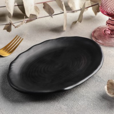 Блюдо сервировочное «Чёрный Восток», 20.5×14×2 см, пластик, чёрное