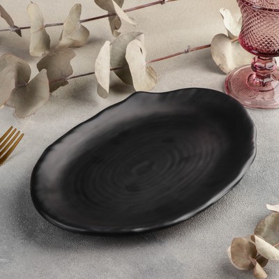 Блюдо сервировочное «Чёрный Восток», 25.5×17×2.5 см, пластик, чёрное