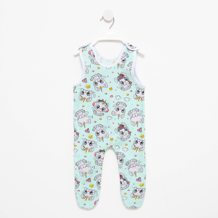 Ползунки длинные детские, цвет мята, рост 74 см - Фото 1