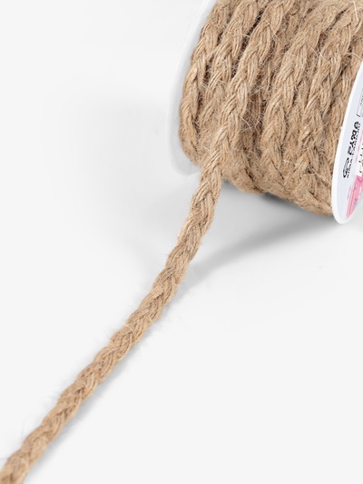 Тесьма декоративная холщовая «Косичка», 6 мм, 9±0.5 м, бежевая