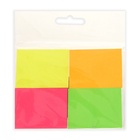 Набор 4 блока с липким краем 38×51 мм, 4 по 50 листов, флуоресцентные цвета - Фото 4