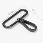 Карабин металлический, 57×49 мм / 50×3.5 мм, 3 шт., чёрный - Фото 2