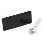 Часы электронные настольные, USB, календарь, подсветка, будильник, термометр, на подвесе - Фото 5