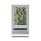 Часы - будильник электронные настольные с метеостанцией, 5.7 х 10.6 см, 2 AG10 - фото 295494970