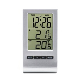Часы электронные настольные с метеостанцией и будильником, 5.7 х 10.6 см
