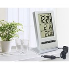 Часы - будильник электронные настольные с метеостанцией, 5.7 х 10.6 см, 2 AG10 - фото 6553089