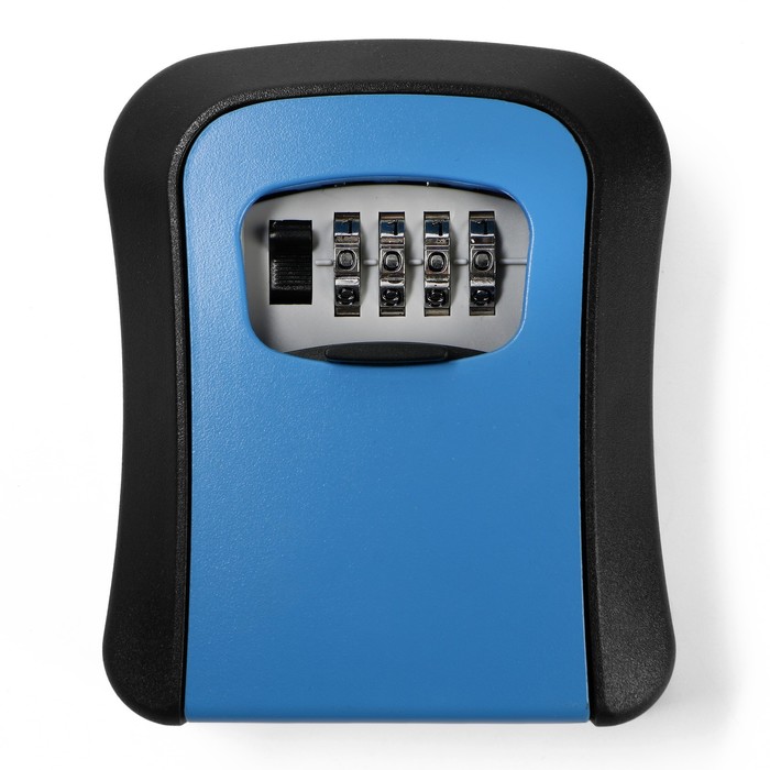 Ключница с кодовым замком, размер 12х9,6х4 см , цвет синий - фото 1907387320