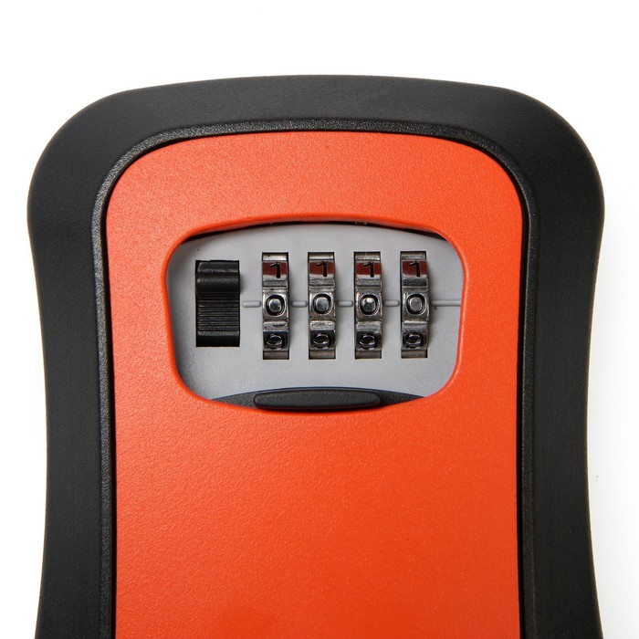 Сейф-ключница кодовая ТУНДРА, металл, пластик, цвет оранжевый, - фото 1927846078